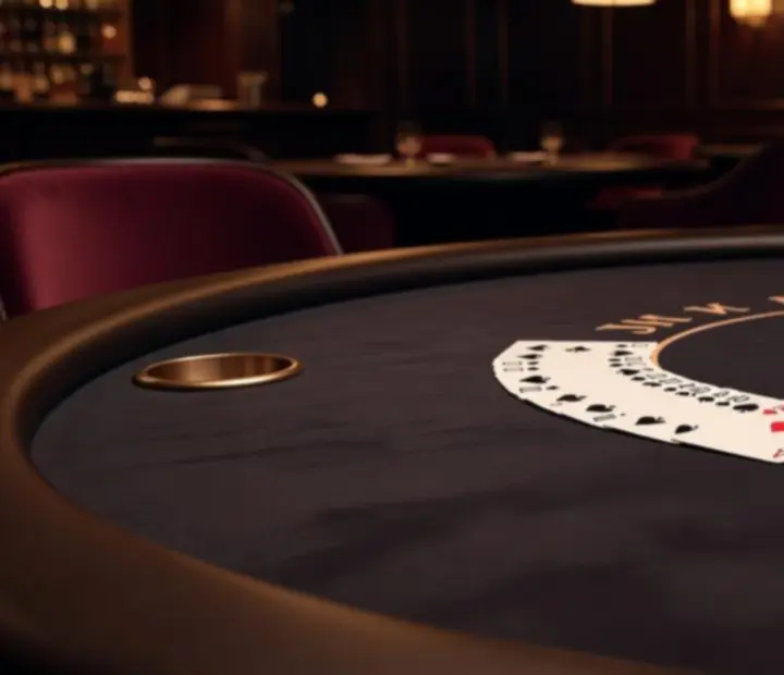 Blackjack asztal közelről elegáns kaszinói környezetben