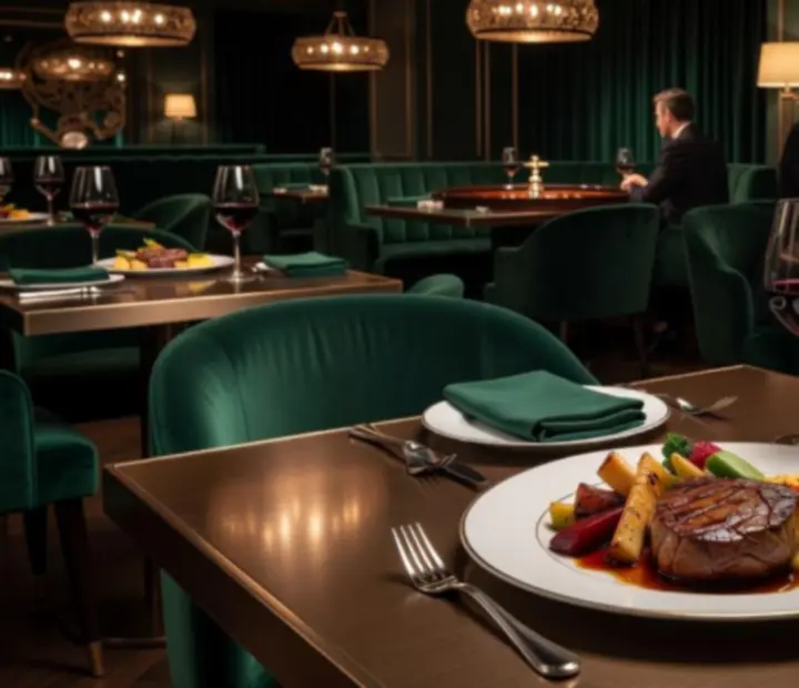 Fine dining fogások és borok kaszinói lounge környezetben