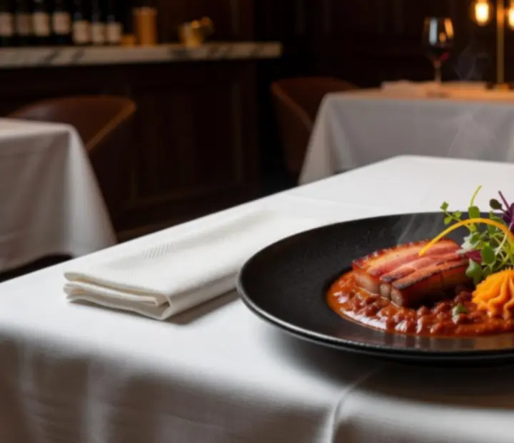 Fine dining stílusban tálalt magyaros signature fogás a Dinner Corneer étteremben