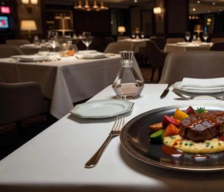 Fine dining steak fogás elegáns tálalásban